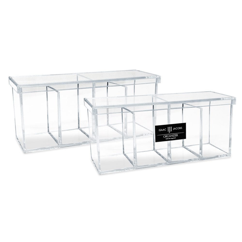 Isaac Jacobs 6-Tray Clear Acrylic Organizer Set, (Six Individual