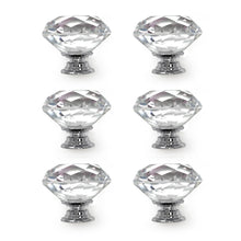 Isaac Jacobs Classic Round Shape (35 MM) Crystal Knobs Set, Cabinet Knobs with Screws, Drawer Pulls, Glass, for Dresser, Bathroom, Bedroom, Kitchen, Living Room & More