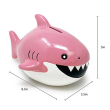Isaac Jacobs Ceramic Shark Coin Bank for Kids, Great for Gifts, Home Décor, Money Saving Piggy Bank for Boys and Girls