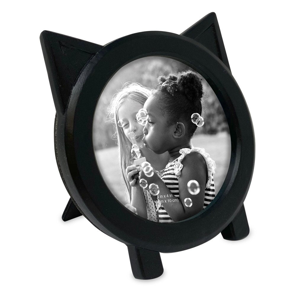 Isaac Jacobs 4x4 Round Resin Sentiment Cat Picture Frame view 4