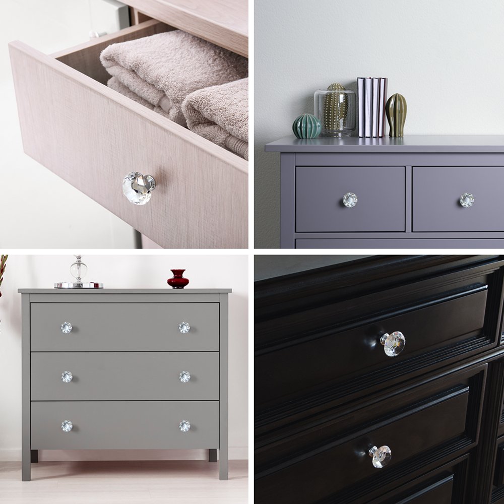 Isaac Jacobs Classic Round Shape (35 MM) Crystal Knobs Set, Cabinet Knobs with Screws, Drawer Pulls, Glass, for Dresser, Bathroom, Bedroom, Kitchen, ... Isaac Jacobs Classic Round Shape (35 MM) Crystal Knobs Set, Cabinet Knobs with Screws, Drawer Pulls, Glass, for Dresser, Bathroom, Bedroom, Kitchen, ...