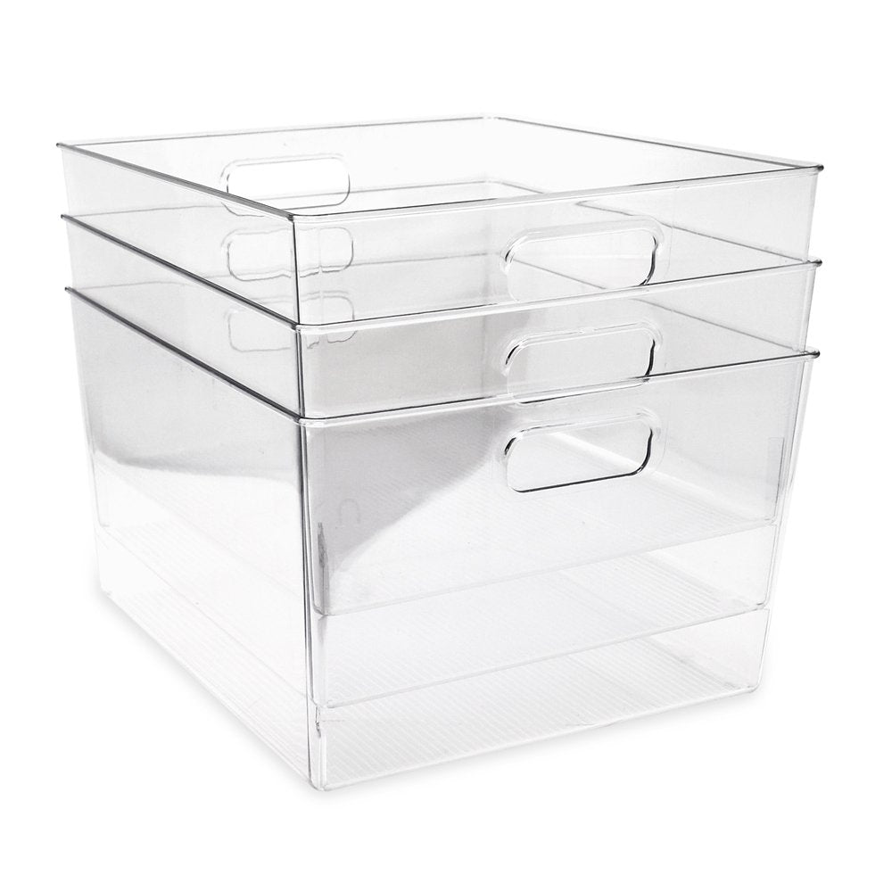 6 Pack Large Clear Plastic Trays, Acrylic Kitchen Drawer Dividers