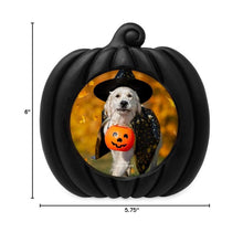 Isaac Jacobs 4x4 Pumpkin-Shaped Picture Frame For Halloween Or Fall Décor, Photo Tabletop & Wall Display Hanging Display