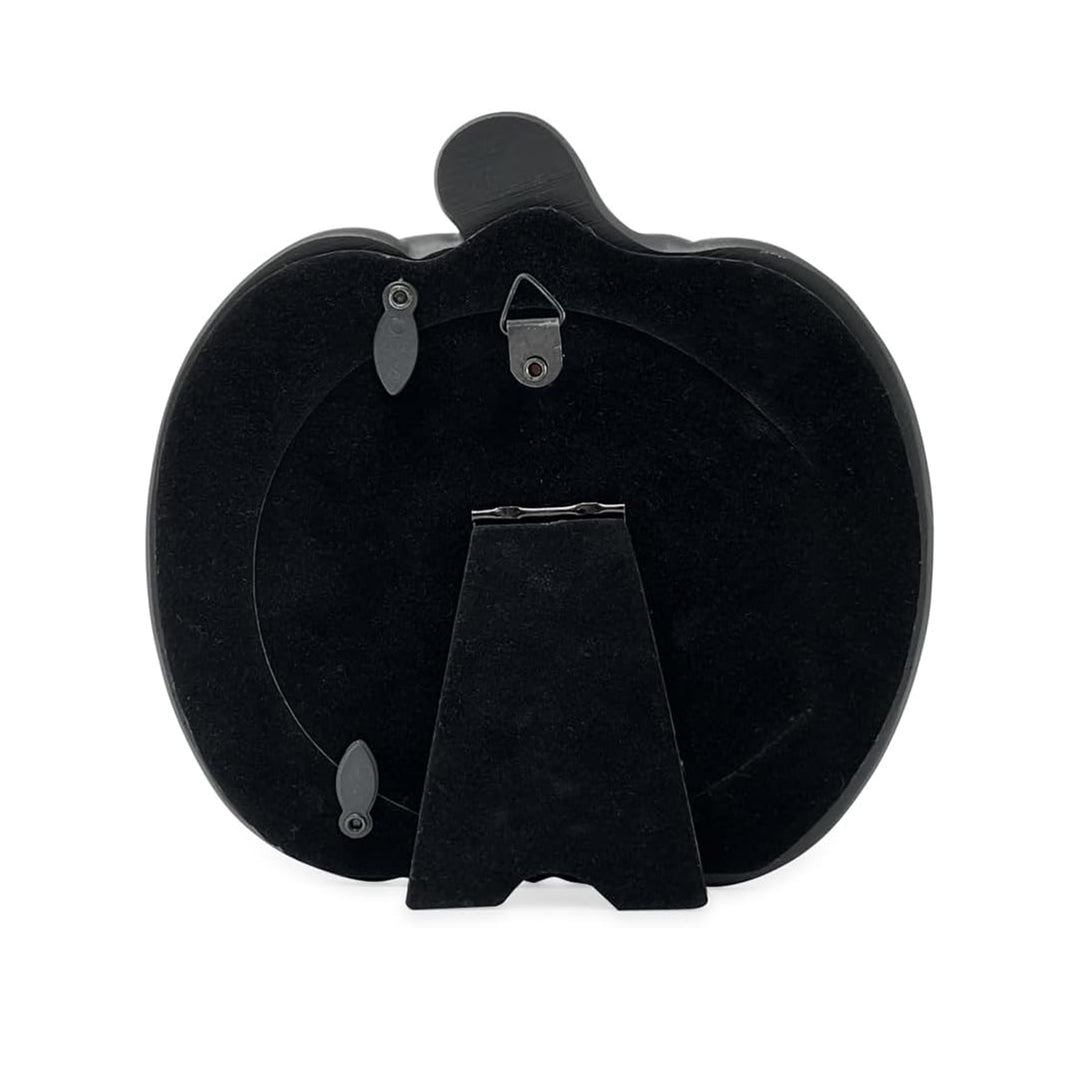 Isaac Jacobs 4x4 Pumpkin-Shaped Picture Frame For Halloween Or Fall Décor, Photo Tabletop &amp; Wall Display Hanging Display
