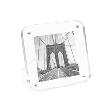 Isaac Jacobs Clear Plain Rounded Corner Acrylic Picture Frame, Magnetic Photo Frame, Made for Tabletop Display with Two-Way Easel_#color_clear_4x4