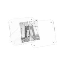 Isaac Jacobs Clear Plain Rounded Corner Acrylic Picture Frame, Magnetic Photo Frame, Made for Tabletop Display with Two-Way Easel_#color_clear_4x4