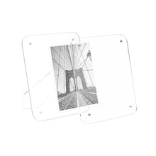 Isaac Jacobs Clear Plain Rounded Corner Acrylic Picture Frame, Magnetic Photo Frame, Made for Tabletop Display with Two-Way Easel_#color_clear_4x6