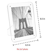 Isaac Jacobs Clear Plain Rounded Corner Acrylic Picture Frame, Magnetic Photo Frame, Made for Tabletop Display with Two-Way Easel_#color_clear_5x7