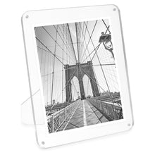 Isaac Jacobs Clear Plain Rounded Corner Acrylic Picture Frame, Magnetic Photo Frame, Made for Tabletop Display with Two-Way Easel_#color_clear_8x10