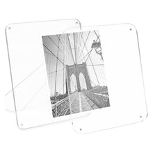 Isaac Jacobs Clear Plain Rounded Corner Acrylic Picture Frame, Magnetic Photo Frame, Made for Tabletop Display with Two-Way Easel_#color_clear_8x10