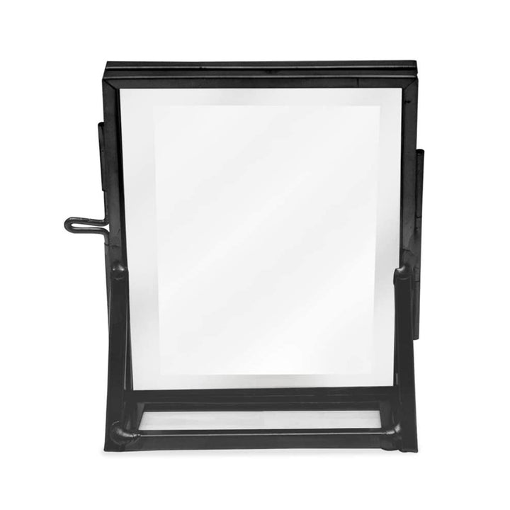 Isaac Jacobs Antique Gold, Vintage Style Brass and Glass, Floating Photo Frame, Metal, with Locket Closure and Angled Base, for Pictures, Art, Mementos, Keepsakes, 2 Pack