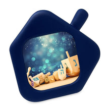 Isaac Jacobs 3x3 Dreidel Picture Frame - Hanukkah Photo Gift for Loved Ones, Holiday Tabletop or Wall Display, Elegant Home Décor_#color_navy_3x3