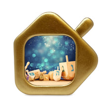 Isaac Jacobs 3x3 Dreidel Picture Frame - Hanukkah Photo Gift for Loved Ones, Holiday Tabletop or Wall Display, Elegant Home Décor_#color_gold_3x3