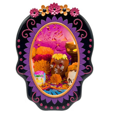 Isaac Jacobs 4X6 Sugar Skull Picture Frame For Photo Tabletop & Wall Display Hanging Display & Home Décor_#color_Black with Fuchsia