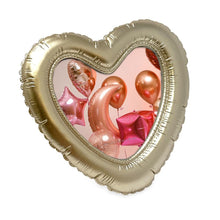 Isaac Jacobs 4x4 Balloon Heart-shaped Picture Frame with Easel & Hook for Tabletop & Wall Display, Decorative Art Design, Home Décor, Gallery Wall, Bookshelf, Desktop Display#color_Champagne