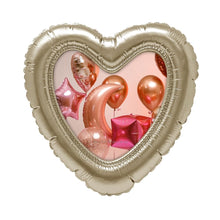 Isaac Jacobs 4x4 Balloon Heart-shaped Picture Frame with Easel & Hook for Tabletop & Wall Display, Decorative Art Design, Home Décor, Gallery Wall, Bookshelf, Desktop Display#color_Champagne