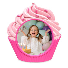 Isaac Jacobs 4x4 Cupcake Frame with Easel for Tabletop Display, Decorative Art Design, Home Décor_#color_
pink