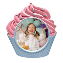 Isaac Jacobs 4x4 Cupcake Frame with Easel for Tabletop Display, Decorative Art Design, Home Décor_#color_blue