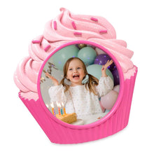 Isaac Jacobs 4x4 Cupcake Frame with Easel for Tabletop Display, Decorative Art Design, Home Décor_#color_pink