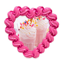 Isaac Jacobs 4x4 Glossy Frosting Heart-shaped Picture Frame with Easel & Hook for Tabletop & Wall Display, Decorative Art Design, Home Décor, Gallery Wall, Desktop Display_#color_dark_pink