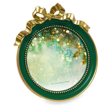 Isaac Jacobs 4x4 Round Picture Frame with Ribbon Bow, Elegant Tabletop or Wall Display, Holiday Gift, Home Décor_#color_green_with_Gold_4x4