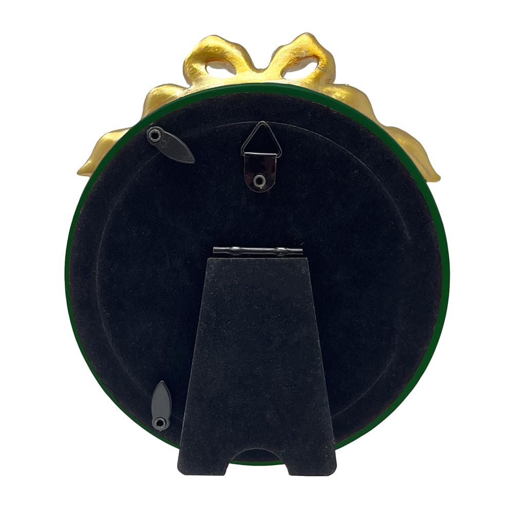 Isaac Jacobs 4x4 Round Picture Frame with Ribbon Bow, Elegant Tabletop or Wall Display, Holiday Gift, Home Décor_