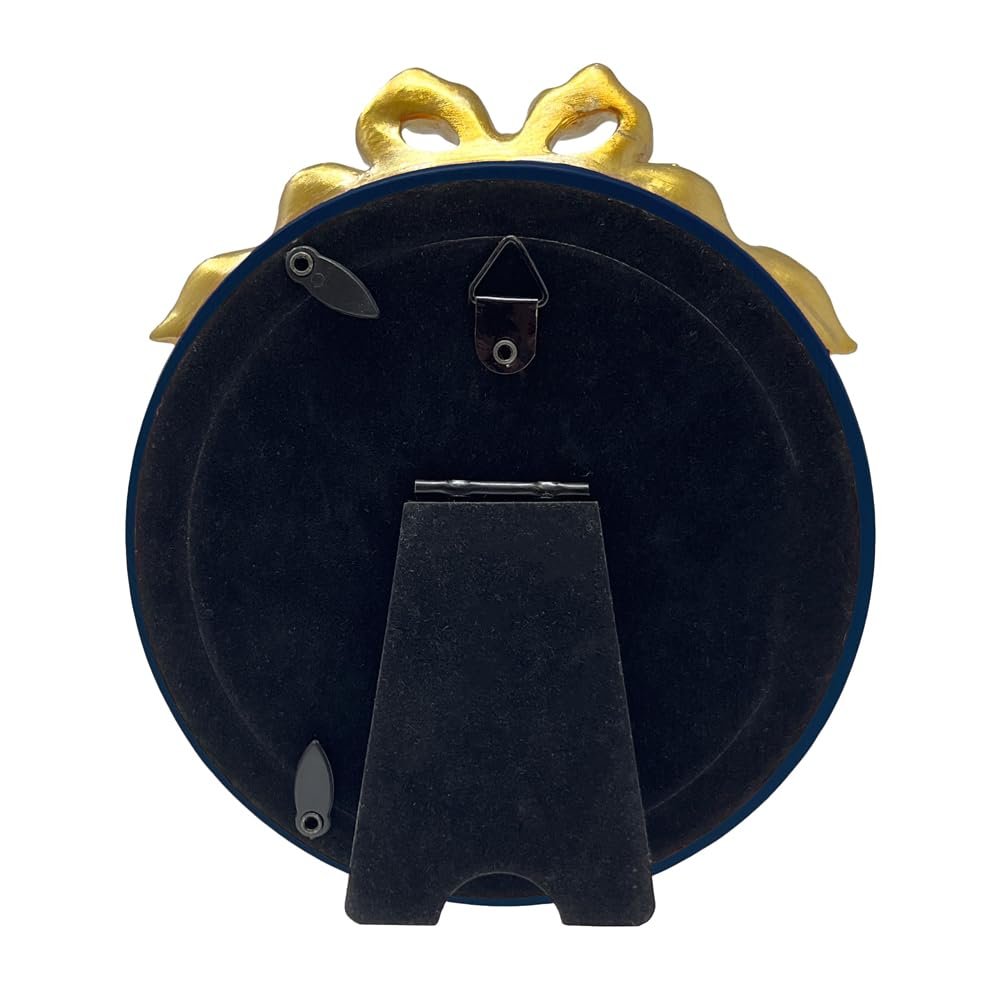 Isaac Jacobs 4x4 Round Picture Frame with Ribbon Bow, Elegant Tabletop or Wall Display, Holiday Gift, Home Décor_