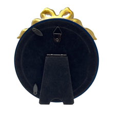 Isaac Jacobs 4x4 Round Picture Frame with Ribbon Bow, Elegant Tabletop or Wall Display, Holiday Gift, Home Décor_#color_navy_with_Gold_4x4