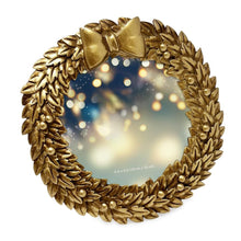 Isaac Jacobs 4x4 Wreath Holiday Picture Frame, Festive Photo Gift for Loved Ones, Tabletop or Wall Display, Elegant Home Decor_#color_gold_4x4