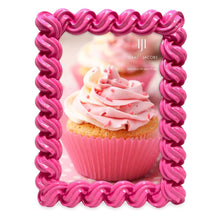 Isaac Jacobs 4x6 Glossy Frosting Rectangle Picture Frame with Easel & Hook for Tabletop & Wall Display, Decorative Art Design, Home Décor, Gallery Wall, Bookshelf, Desktop Display#color_dark_pink