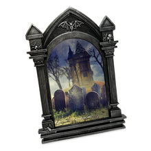 Isaac Jacobs 4x6 Haunted House Vault Picture Frame For Photo Tabletop & Wall Display Hanging Display & Home Décor_#color_Black with Silver
