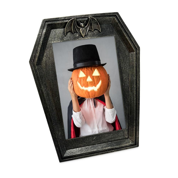 Isaac Jacobs 4x6 Vampire Coffin-Shaped Picture Frame For Photo Tabletop &amp; Wall Display Hanging Display &amp; Home Décor_