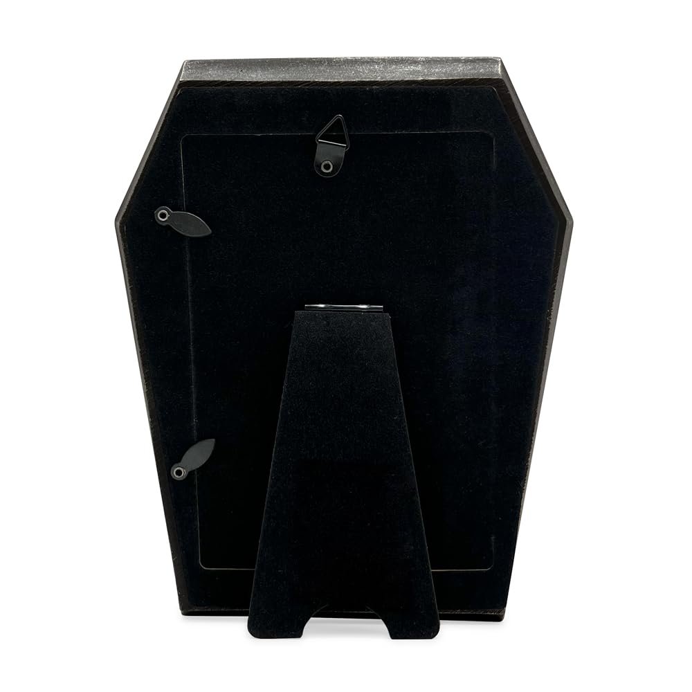 Isaac Jacobs 4x6 Vampire Coffin-Shaped Picture Frame For Photo Tabletop &amp; Wall Display Hanging Display &amp; Home Décor_