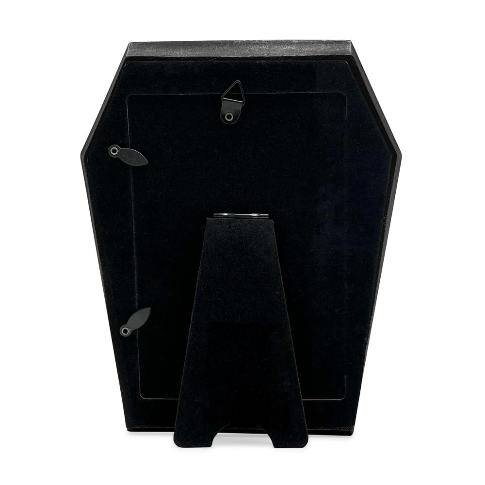 Isaac Jacobs 4x6 Vampire Coffin-Shaped Picture Frame For Photo Tabletop &amp; Wall Display Hanging Display &amp; Home Décor_