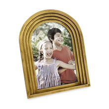 Isaac Jacobs Arc Resin Picture Frame with Gradient Design, Decorative Photo Frame, Tabletop & Wall Display, Hanging Display & Home Decor#color_gold_4x6 Vertical