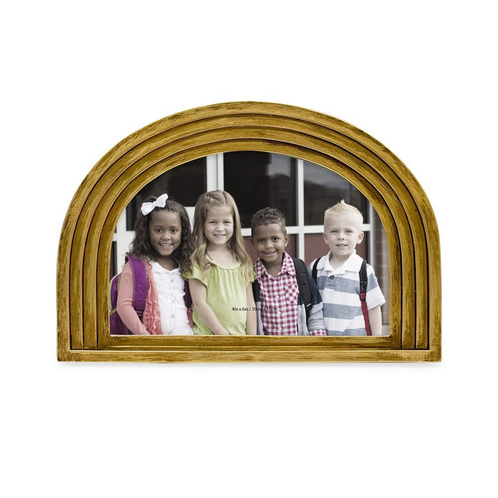 Isaac Jacobs Arc Resin Picture Frame with Gradient Design, Decorative Photo Frame, Tabletop and Wall Display, Hanging Display and Home Decor