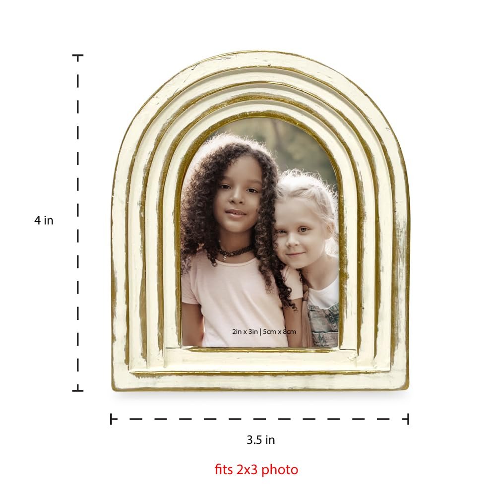 Isaac Jacobs Arc Resin Picture Frame with Gradient Design, Decorative Photo Frame, Tabletop and Wall Display, Hanging Display and Home Decor