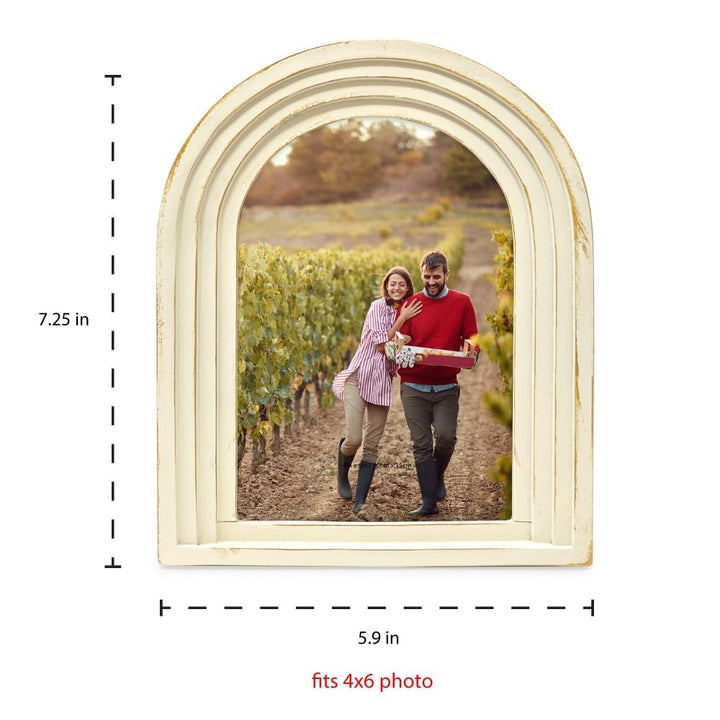Isaac Jacobs Arc Resin Picture Frame with Gradient Design, Decorative Photo Frame, Tabletop and Wall Display, Hanging Display and Home Decor
