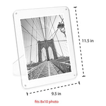 Isaac Jacobs Clear Plain Rounded Corner Acrylic Picture Frame, Magnetic Photo Frame, Made for Tabletop Display with Two-Way Easel_#color_clear_8x10