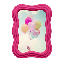 Isaac Jacobs Curved Deco Frame for Tabletop and Wall Display, Decorative Art, Design, Home Décor, Gift_#color_Fuchsia_4x6