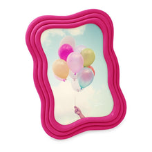 Isaac Jacobs Curved Deco Frame for Tabletop and Wall Display, Decorative Art, Design, Home Décor, Gift_#color_Fuchsia_4x6
