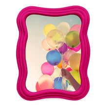 Isaac Jacobs Curved Deco Frame for Tabletop and Wall Display, Decorative Art, Design, Home Décor, Gift_#color_Fuchsia_5x7