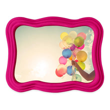 Isaac Jacobs Curved Deco Frame for Tabletop and Wall Display, Decorative Art, Design, Home Décor, Gift_#color_Fuchsia_5x7