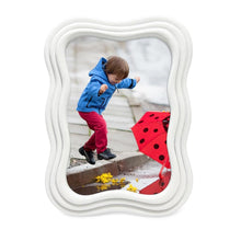 Isaac Jacobs Curved Deco Frame for Tabletop and Wall Display, Decorative Art, Design, Home Décor, Gift_#color_white_4x6