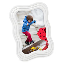 Isaac Jacobs Curved Deco Frame for Tabletop and Wall Display, Decorative Art, Design, Home Décor, Gift_#color_white_4x6