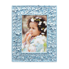 Isaac Jacobs Flower Textured Hand-Crafted Resin Picture Frame w/Easel & Hook for Tabletop & Wall Display, Decorative Floral Design Home Décor, Photo Gallery, Art_#color_blue_4x6