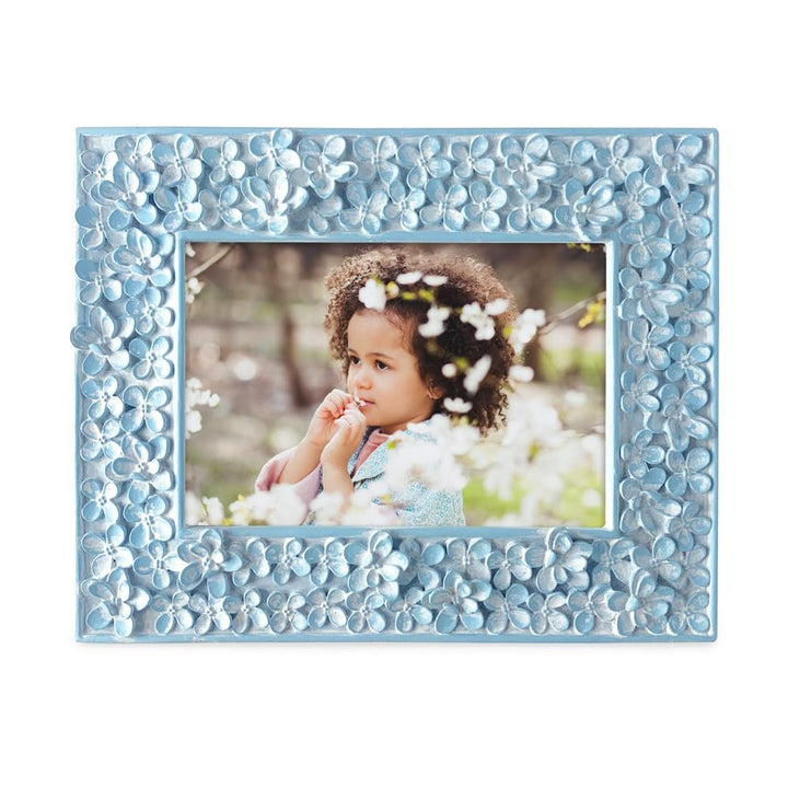 Isaac Jacobs Flower Textured Hand-Crafted Resin Picture Frame w/Easel &amp; Hook for Tabletop &amp; Wall Display, Decorative Floral Design Home Décor, Photo Gallery, Art_