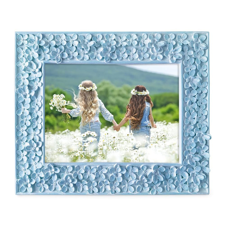 Isaac Jacobs Flower Textured Hand-Crafted Resin Picture Frame w/Easel &amp; Hook for Tabletop &amp; Wall Display, Decorative Floral Design Home Décor, Photo Gallery, Art_
