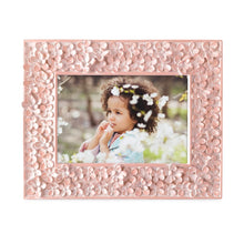 Isaac Jacobs Flower Textured Hand-Crafted Resin Picture Frame w/Easel & Hook for Tabletop & Wall Display, Decorative Floral Design Home Décor, Photo Gallery, Art_#color_pink_4x6