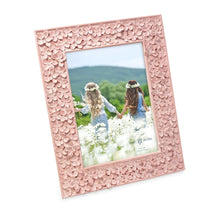 Isaac Jacobs Flower Textured Hand-Crafted Resin Picture Frame w/Easel & Hook for Tabletop & Wall Display, Decorative Floral Design Home Décor, Photo Gallery, Art_#color_pink_5x7